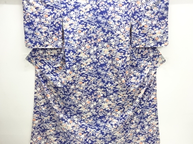 Hand-woven SILK pongee kimono with floral design on a house